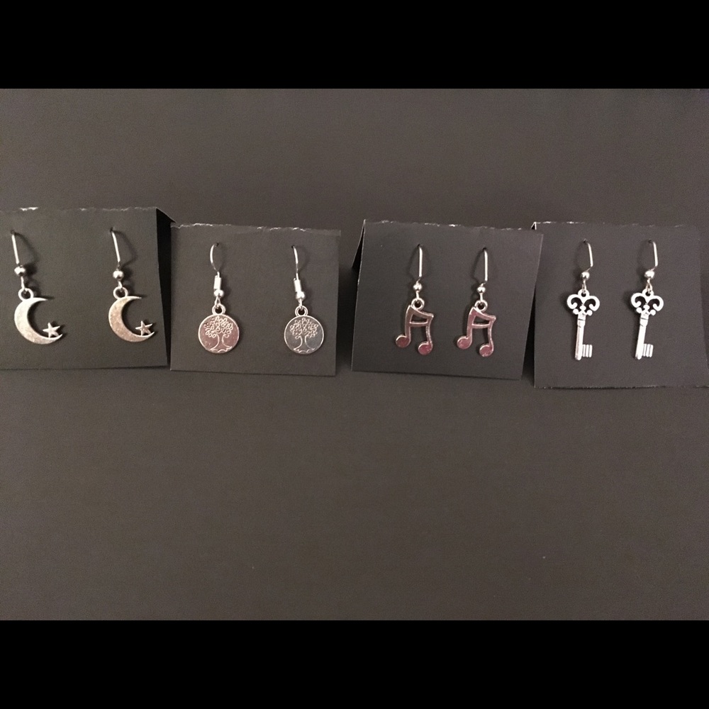 3/$10 silver charm earrings